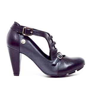 NEW CIEL BLEU women's strata heels in black/pearl leather